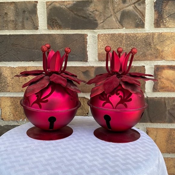 Other - Red Christmas Candle Holders(Set of Two)